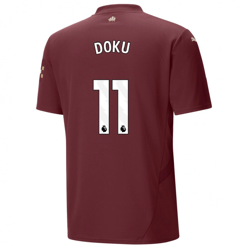 Danxen Enfant Maillot Jérémy Doku #11 Marron Troisieme 2024/25 T-Shirt