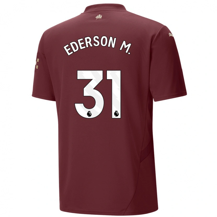 Danxen Enfant Maillot Ederson #31 Marron Troisieme 2024/25 T-Shirt