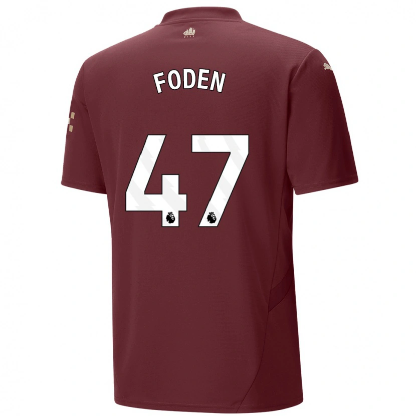 Danxen Enfant Maillot Phil Foden #47 Marron Troisieme 2024/25 T-Shirt