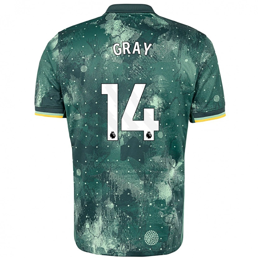 Danxen Enfant Maillot Archie Gray #14 Vert Menthe Troisieme 2024/25 T-Shirt