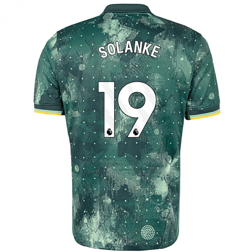 Danxen Enfant Maillot Dominic Solanke #19 Vert Menthe Troisieme 2024/25 T-Shirt