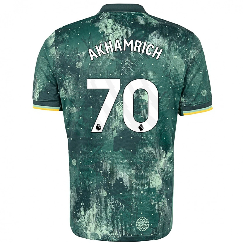 Danxen Enfant Maillot Yusuf Akhamrich #70 Vert Menthe Troisieme 2024/25 T-Shirt