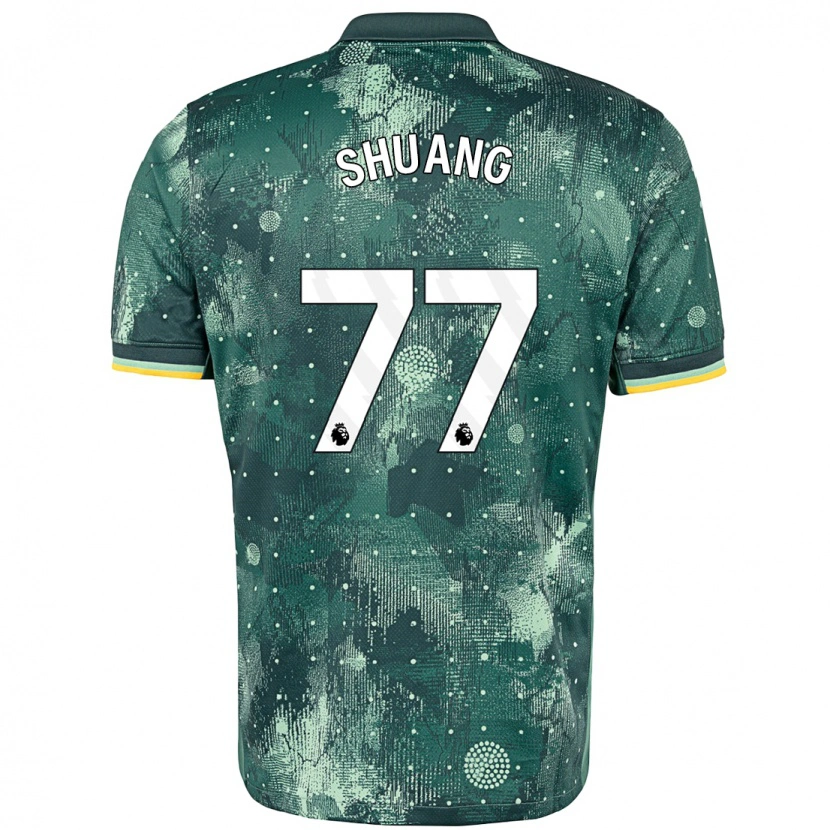 Danxen Enfant Maillot Wang Shuang #77 Vert Menthe Troisieme 2024/25 T-Shirt