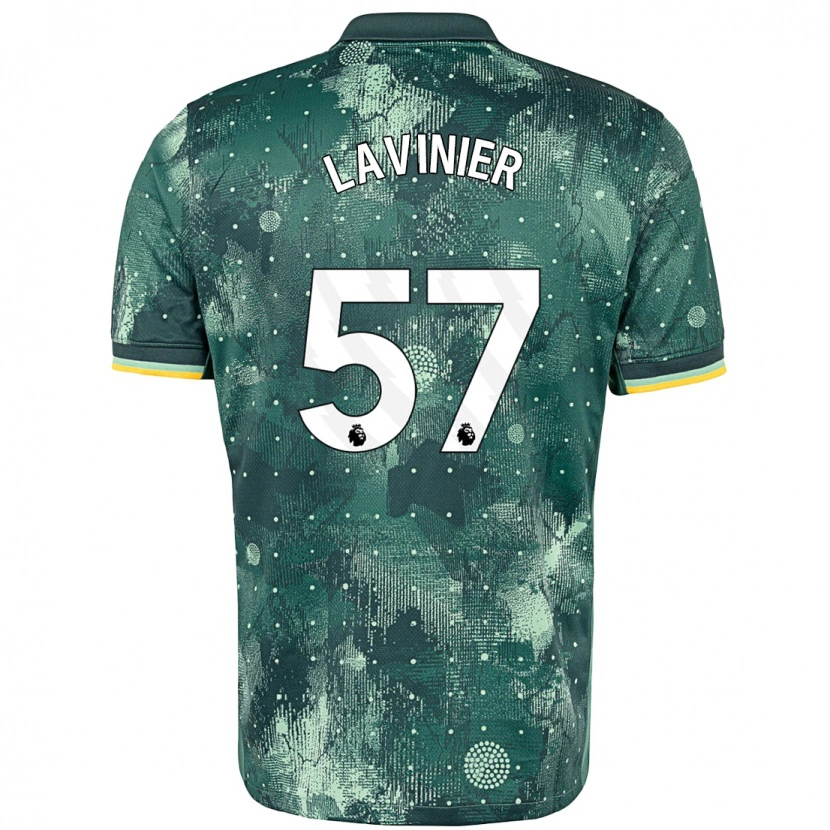 Danxen Enfant Maillot Marcel Lavinier #57 Vert Menthe Troisieme 2024/25 T-Shirt