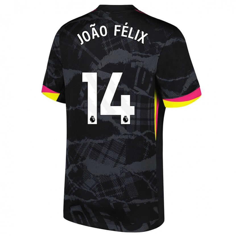 Danxen Enfant Maillot João Félix #14 Noir Rose Troisieme 2024/25 T-Shirt