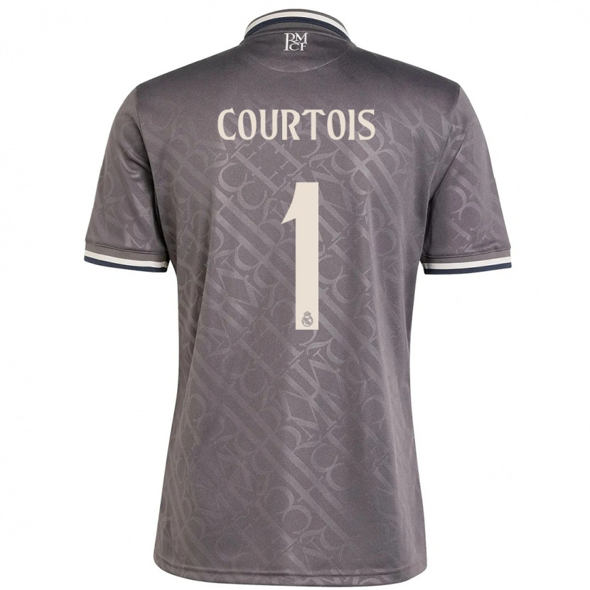 Danxen Enfant Maillot Thibaut Courtois #1 Anthracite Troisieme 2024/25 T-Shirt