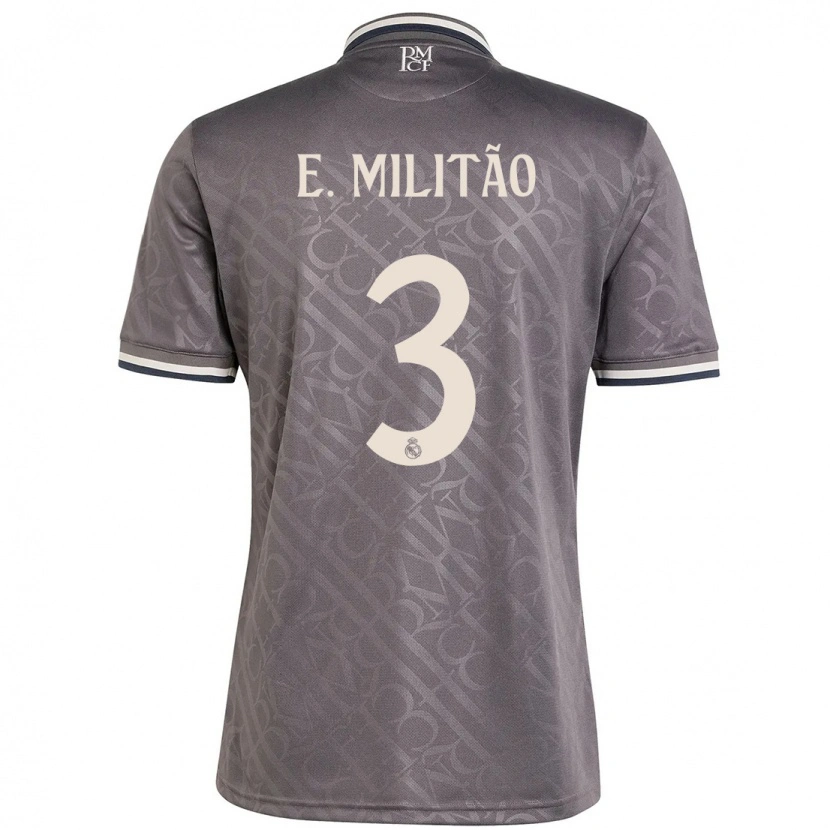 Danxen Enfant Maillot Éder Militão #3 Anthracite Troisieme 2024/25 T-Shirt