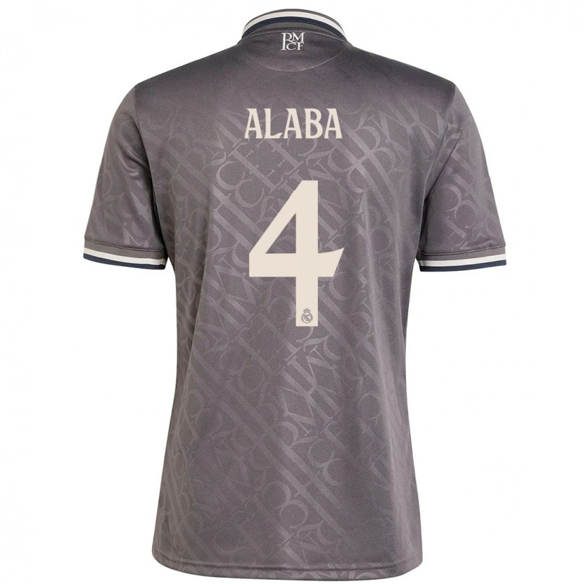 Danxen Enfant Maillot David Alaba #4 Anthracite Troisieme 2024/25 T-Shirt