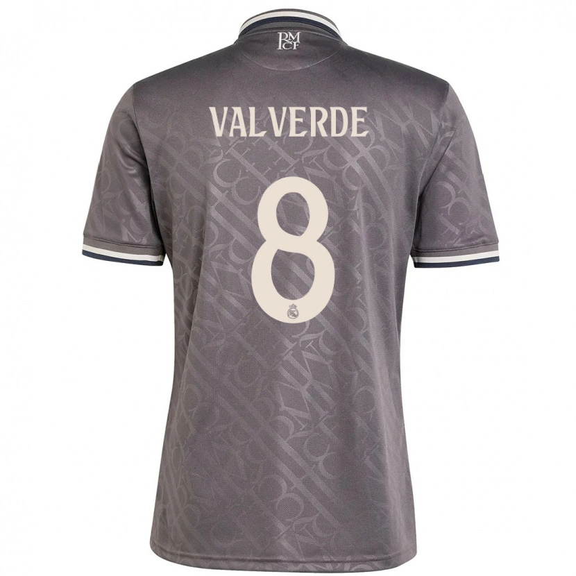 Danxen Enfant Maillot Federico Valverde #8 Anthracite Troisieme 2024/25 T-Shirt