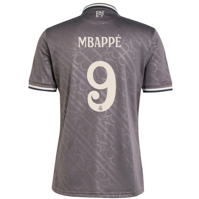 Danxen Enfant Maillot Kylian Mbappé #9 Anthracite Troisieme 2024/25 T-Shirt