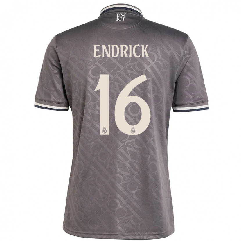 Danxen Enfant Maillot Endrick #16 Anthracite Troisieme 2024/25 T-Shirt