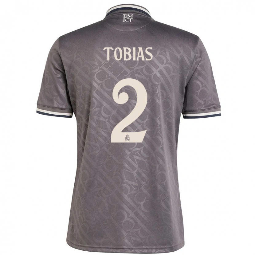 Danxen Enfant Maillot Vinícius Tobias #2 Anthracite Troisieme 2024/25 T-Shirt