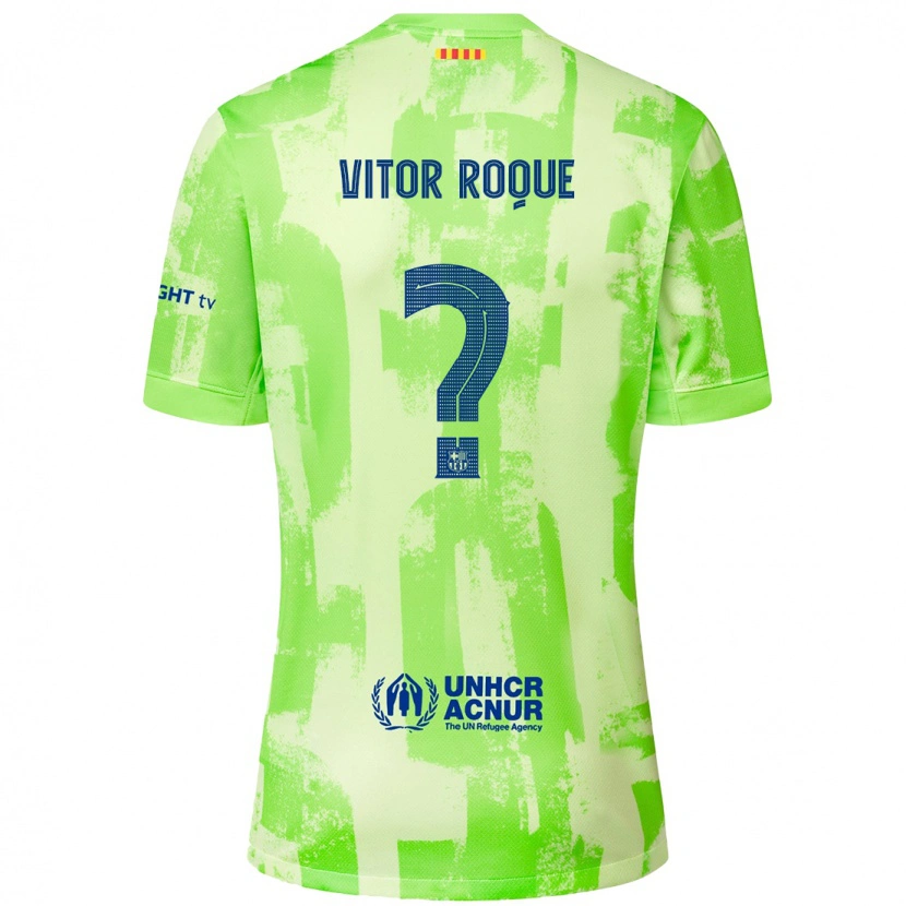 Danxen Enfant Maillot Vitor Roque #8 Citron Vert Troisieme 2024/25 T-Shirt