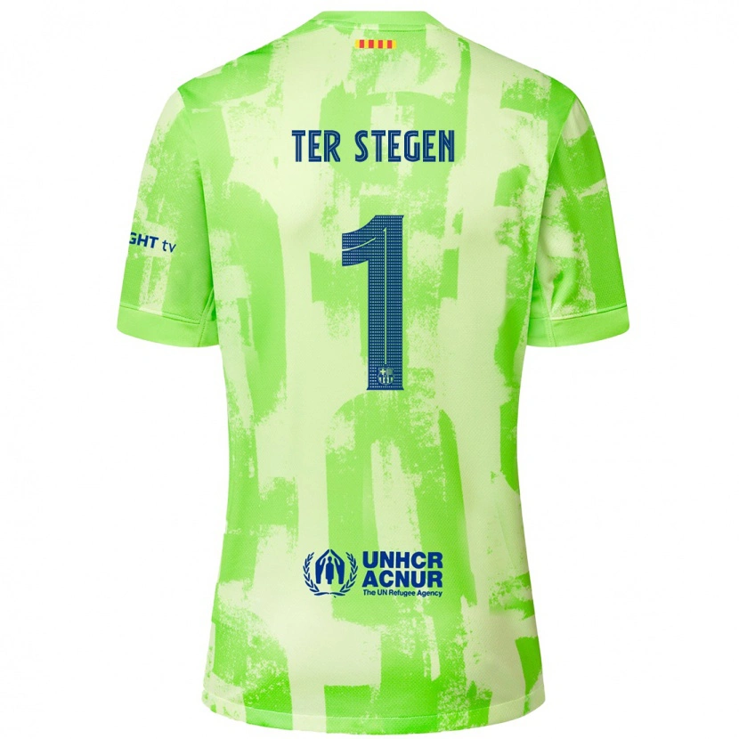 Danxen Enfant Maillot Marc-André Ter Stegen #1 Citron Vert Troisieme 2024/25 T-Shirt