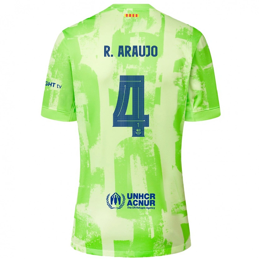 Danxen Enfant Maillot Ronald Araujo #4 Citron Vert Troisieme 2024/25 T-Shirt