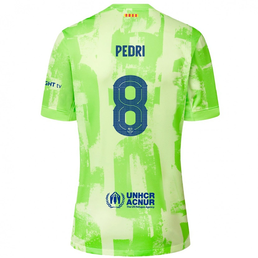 Danxen Enfant Maillot Pedri #8 Citron Vert Troisieme 2024/25 T-Shirt