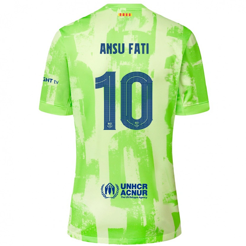 Danxen Enfant Maillot Ansu Fati #10 Citron Vert Troisieme 2024/25 T-Shirt