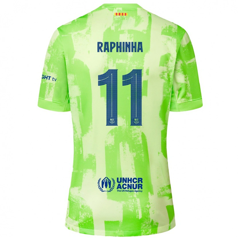 Danxen Enfant Maillot Raphinha #11 Citron Vert Troisieme 2024/25 T-Shirt