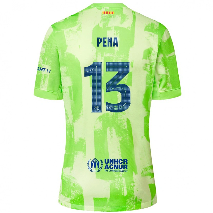 Danxen Enfant Maillot Iñaki Peña #13 Citron Vert Troisieme 2024/25 T-Shirt