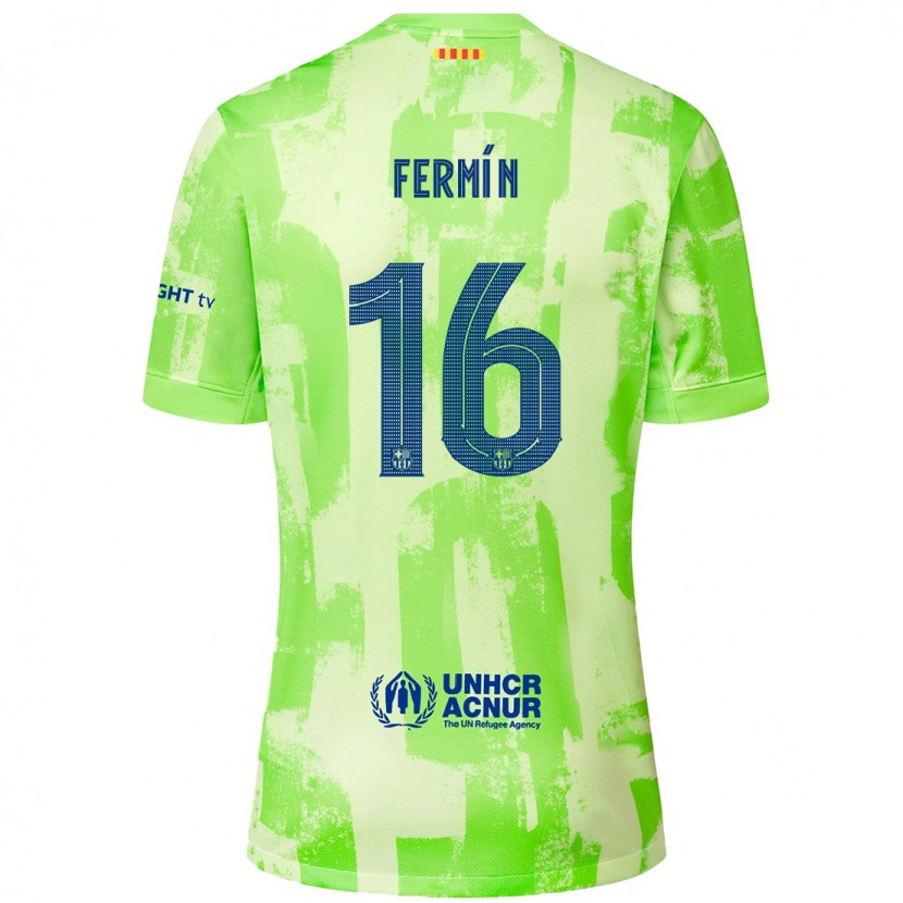 Danxen Enfant Maillot Fermín López #16 Citron Vert Troisieme 2024/25 T-Shirt