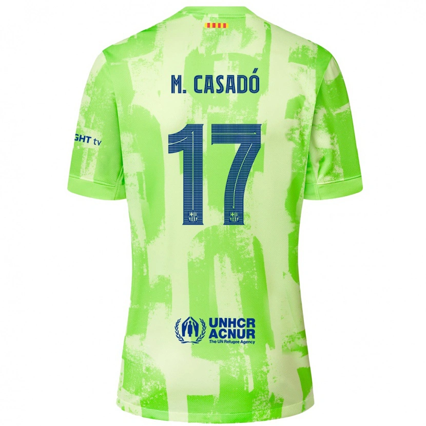 Danxen Enfant Maillot Marc Casadó #17 Citron Vert Troisieme 2024/25 T-Shirt