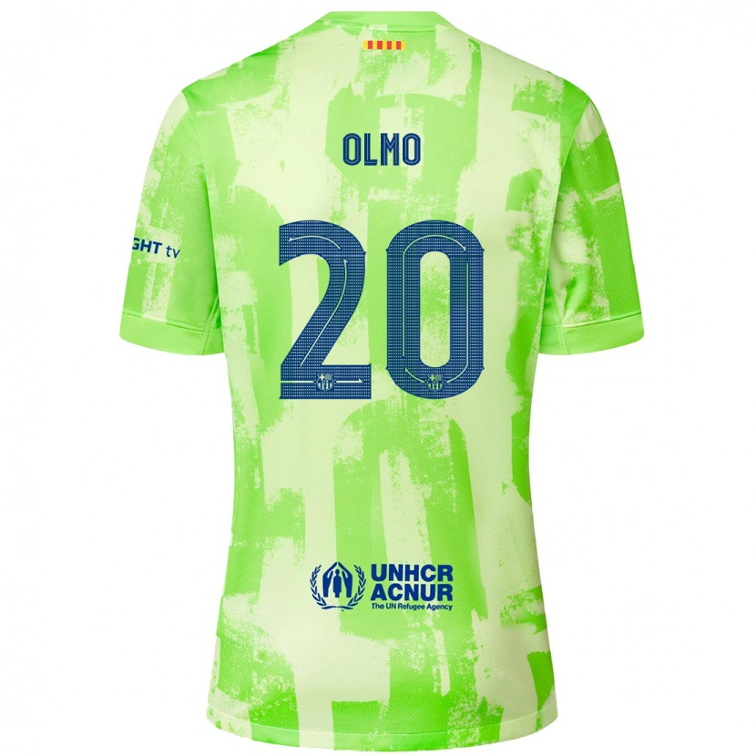 Danxen Enfant Maillot Dani Olmo #20 Citron Vert Troisieme 2024/25 T-Shirt