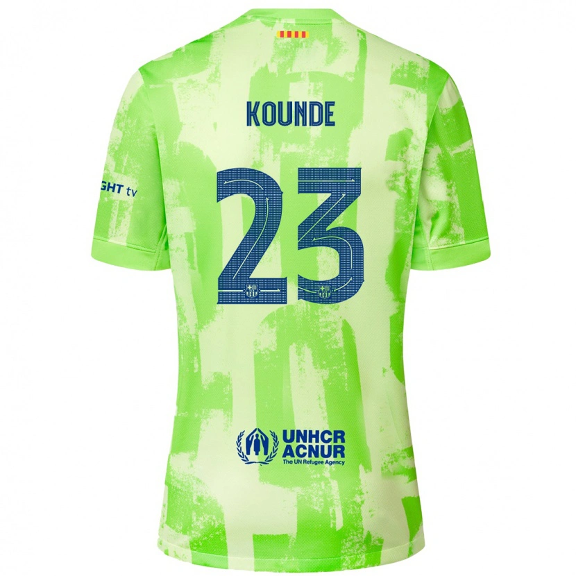 Danxen Enfant Maillot Jules Koundé #23 Citron Vert Troisieme 2024/25 T-Shirt