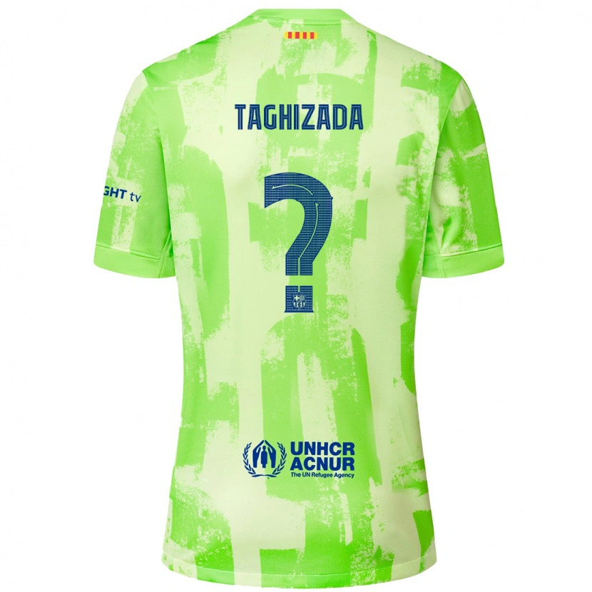 Danxen Enfant Maillot Eldar Taghizada #0 Citron Vert Troisieme 2024/25 T-Shirt