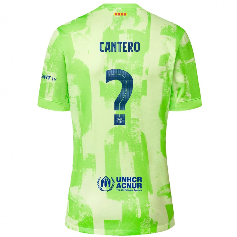 Danxen Enfant Maillot Rubén Cantero #0 Citron Vert Troisieme 2024/25 T-Shirt