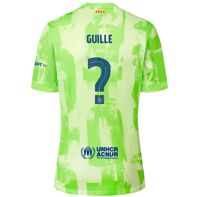 Danxen Enfant Maillot Guille Fernández #0 Citron Vert Troisieme 2024/25 T-Shirt