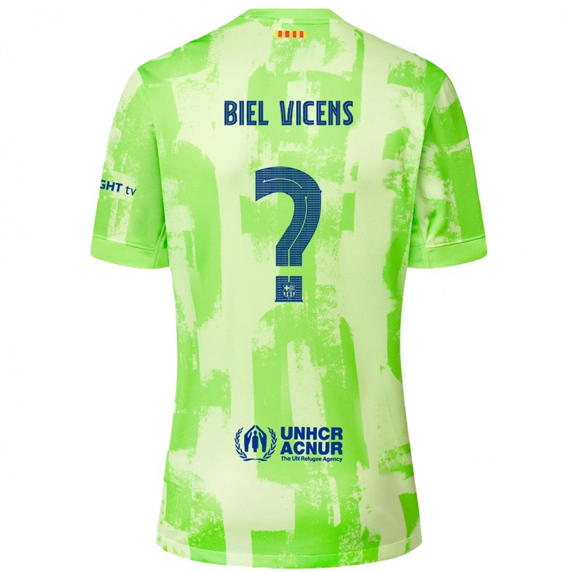 Danxen Enfant Maillot Biel Vicens #0 Citron Vert Troisieme 2024/25 T-Shirt