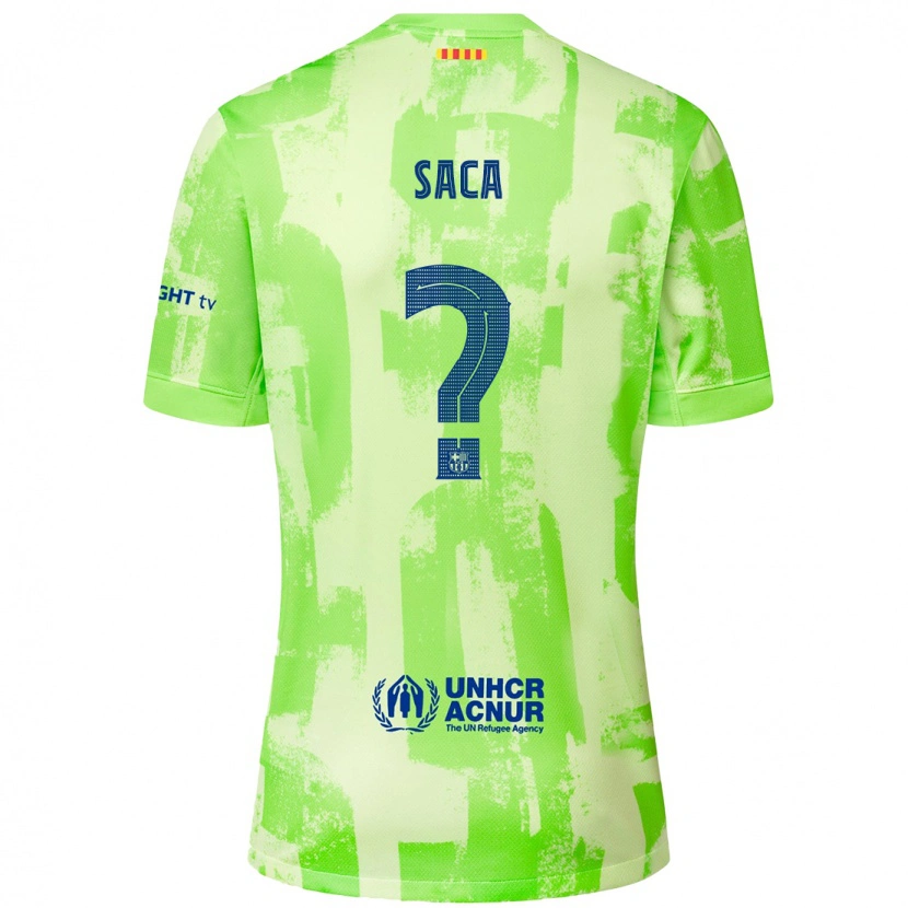 Danxen Enfant Maillot Leo Saca #0 Citron Vert Troisieme 2024/25 T-Shirt