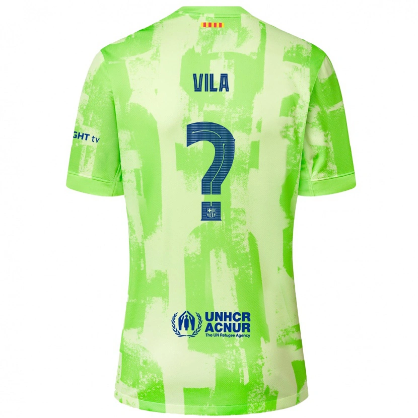 Danxen Enfant Maillot Manu Vila #0 Citron Vert Troisieme 2024/25 T-Shirt