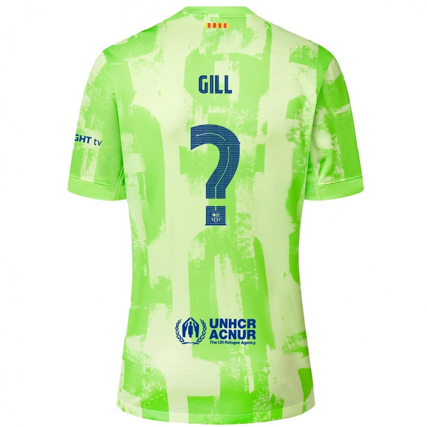 Danxen Enfant Maillot Adrian Gill #0 Citron Vert Troisieme 2024/25 T-Shirt