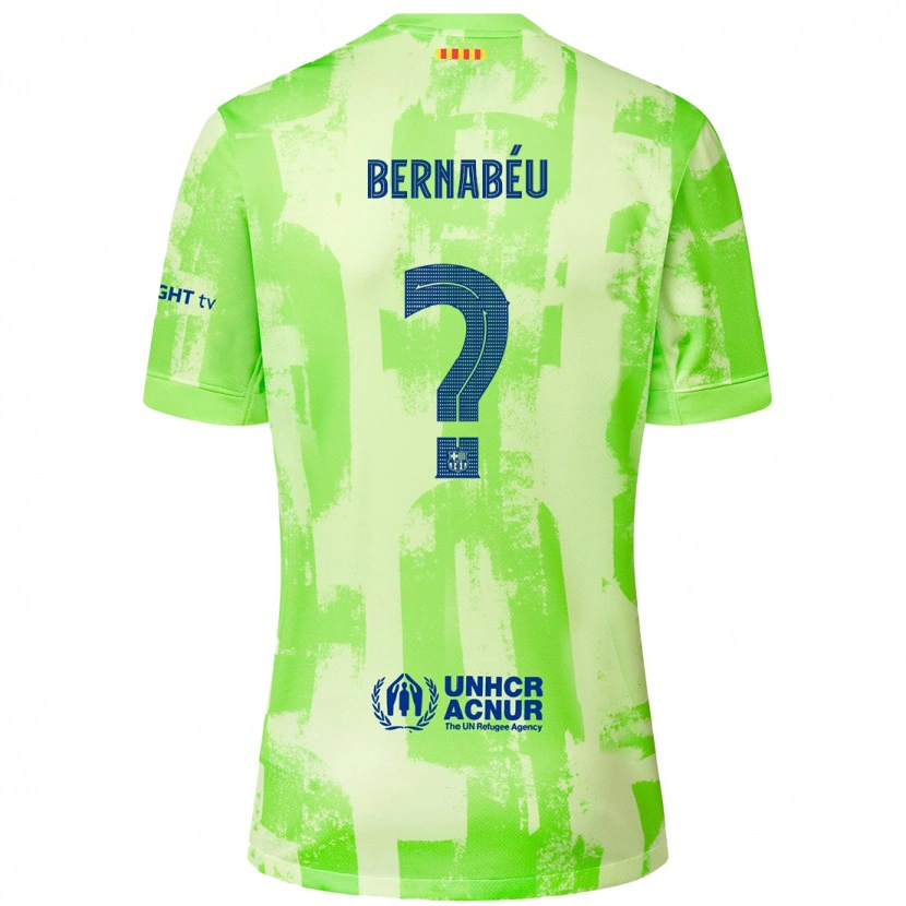 Danxen Enfant Maillot Pol Bernabéu #0 Citron Vert Troisieme 2024/25 T-Shirt