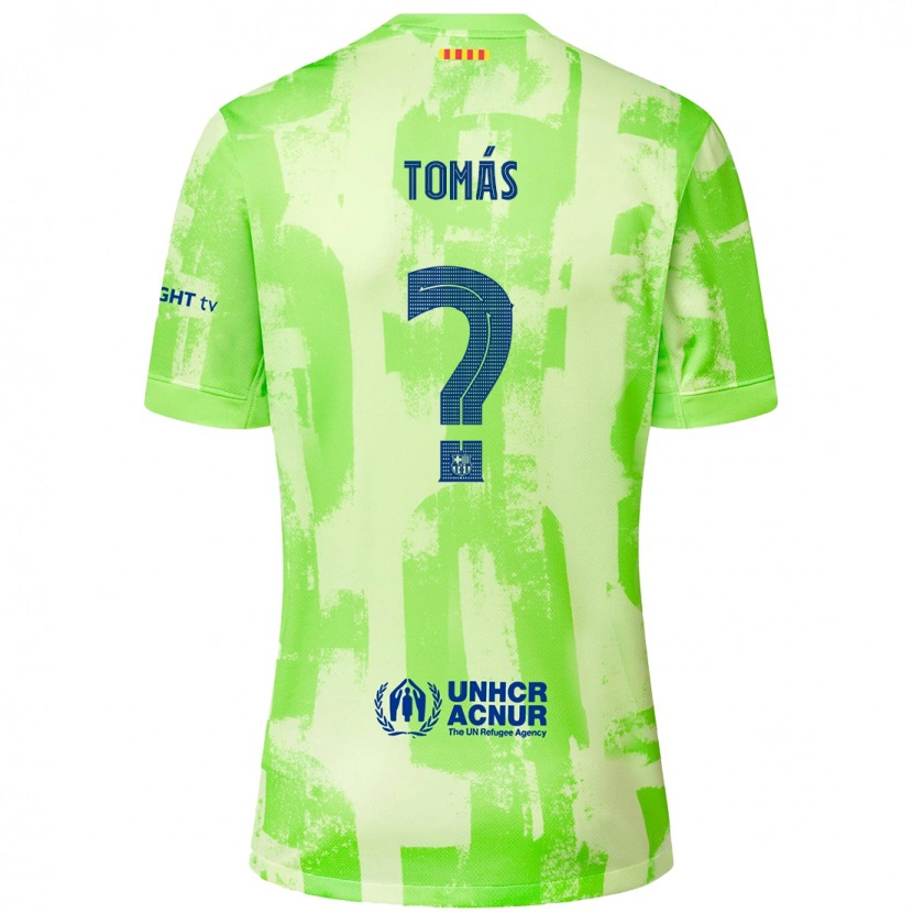 Danxen Enfant Maillot Roberto Tomás #0 Citron Vert Troisieme 2024/25 T-Shirt