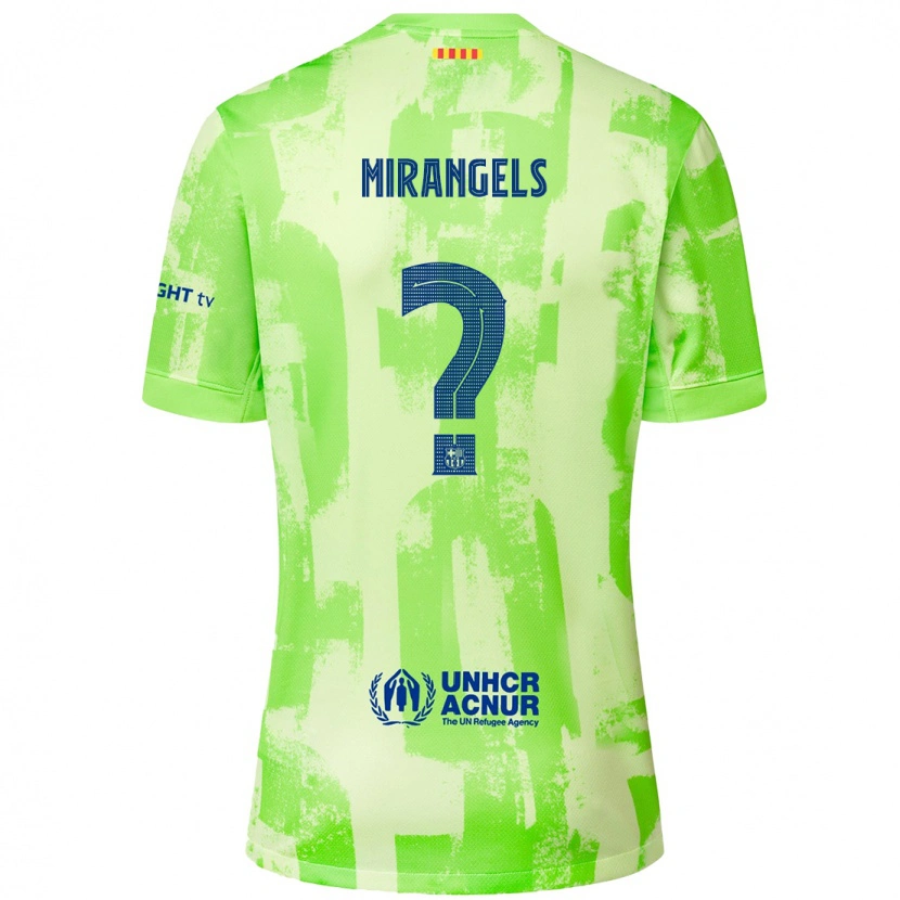 Danxen Enfant Maillot Xavi Miràngels #0 Citron Vert Troisieme 2024/25 T-Shirt