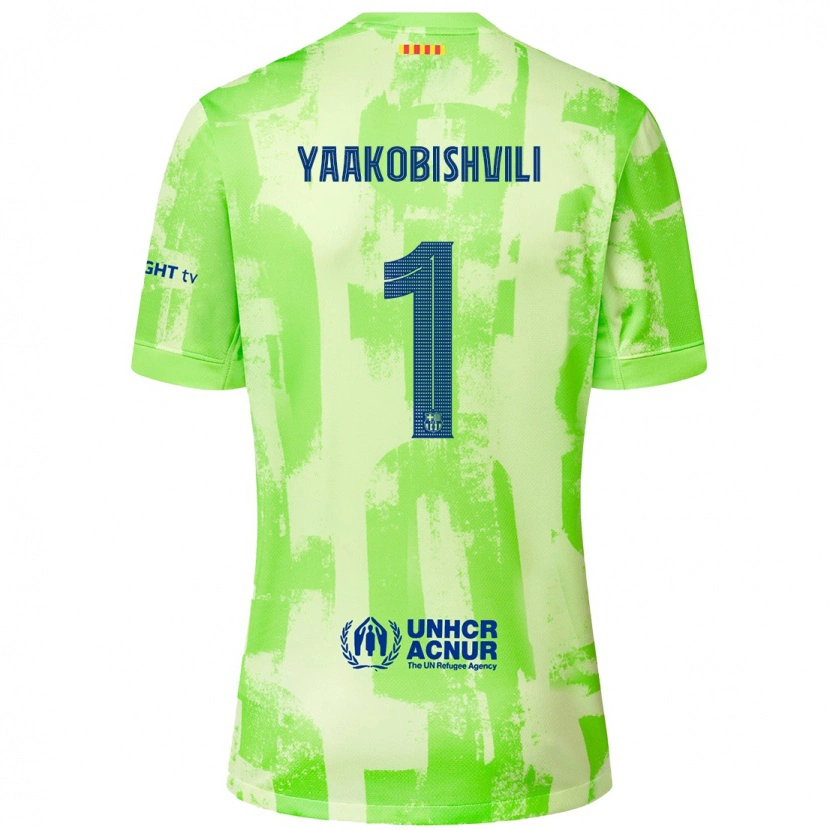 Danxen Enfant Maillot Áron Yaakobishvili #1 Citron Vert Troisieme 2024/25 T-Shirt