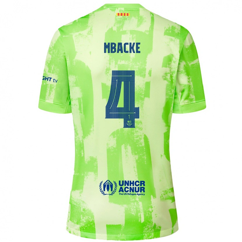 Danxen Enfant Maillot Mamadou Mbacke #4 Citron Vert Troisieme 2024/25 T-Shirt