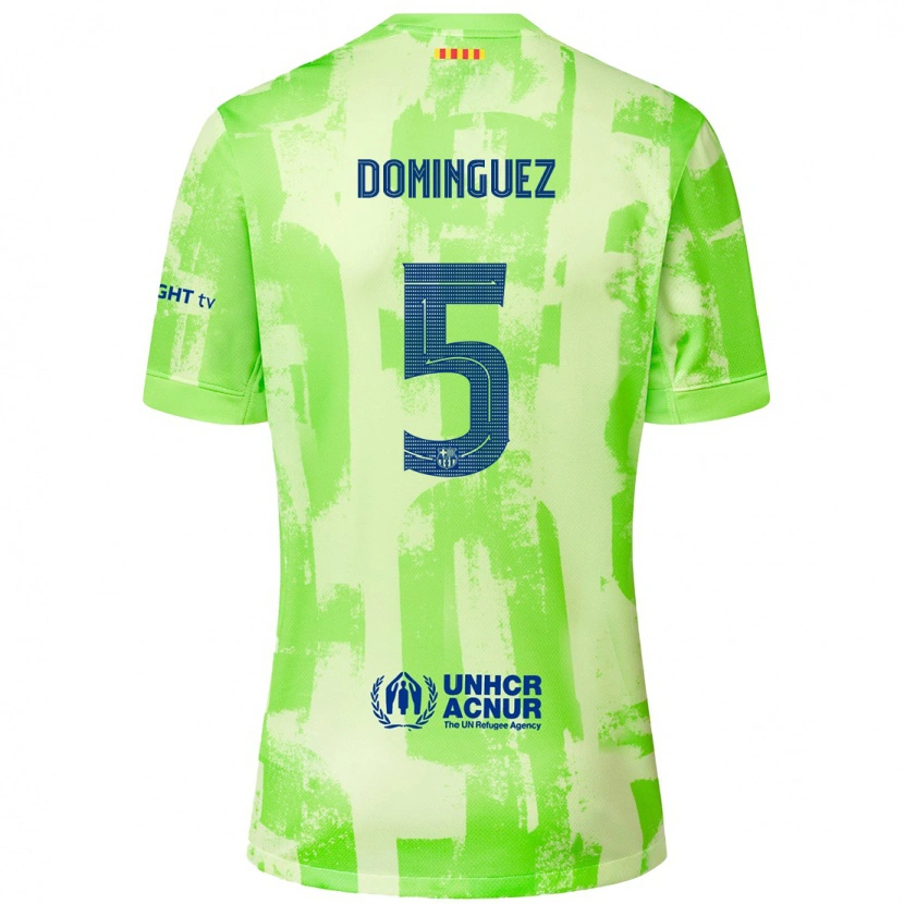 Danxen Enfant Maillot Sergi Domínguez #5 Citron Vert Troisieme 2024/25 T-Shirt