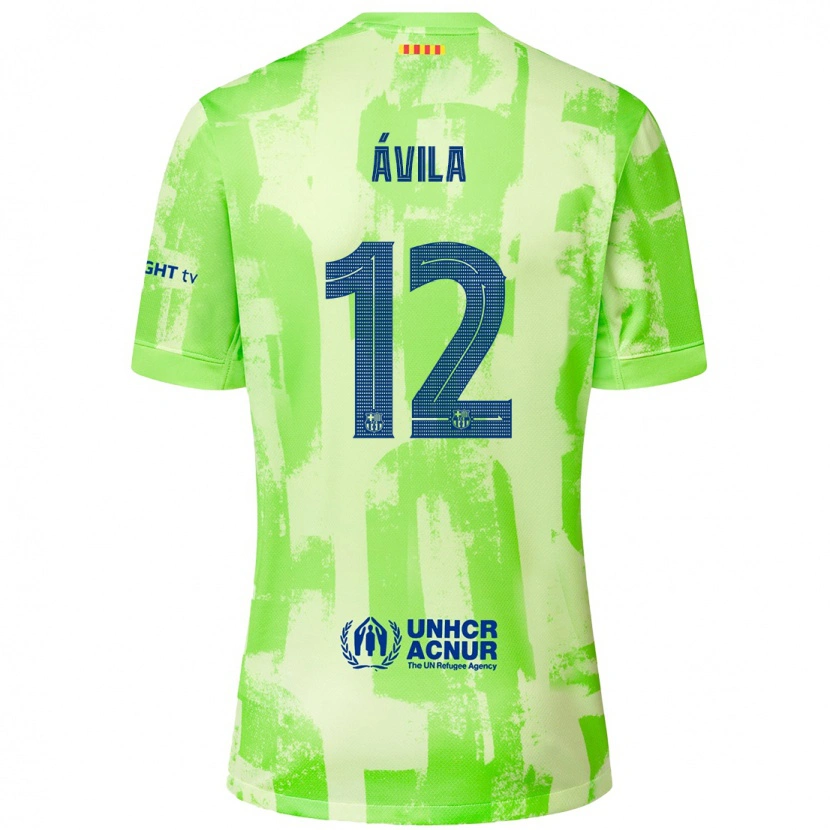 Danxen Enfant Maillot Dani Ávila #12 Citron Vert Troisieme 2024/25 T-Shirt