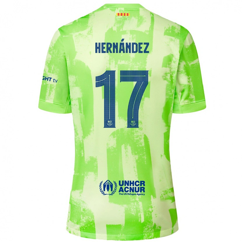 Danxen Enfant Maillot Juan Hernández #17 Citron Vert Troisieme 2024/25 T-Shirt