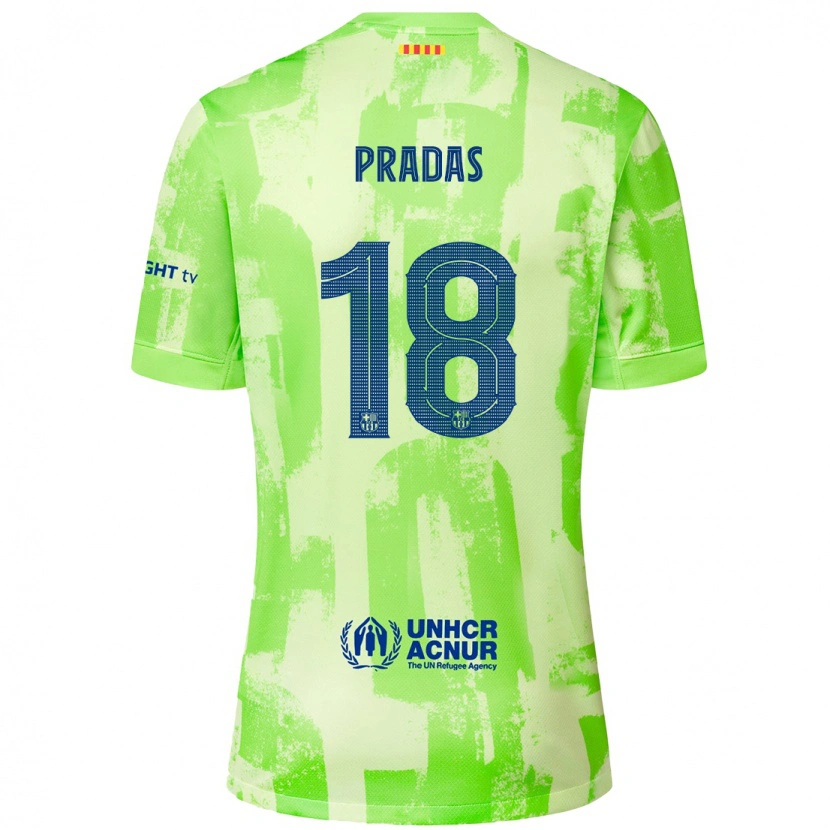 Danxen Enfant Maillot Arnau Pradas #18 Citron Vert Troisieme 2024/25 T-Shirt