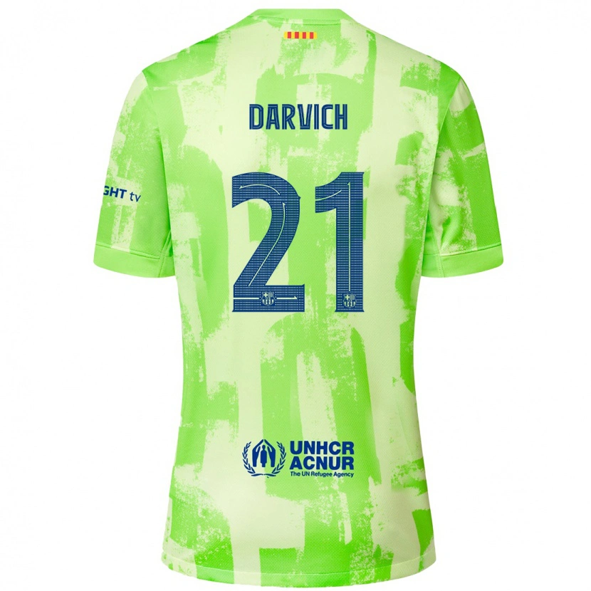 Danxen Enfant Maillot Noah Darvich #21 Citron Vert Troisieme 2024/25 T-Shirt