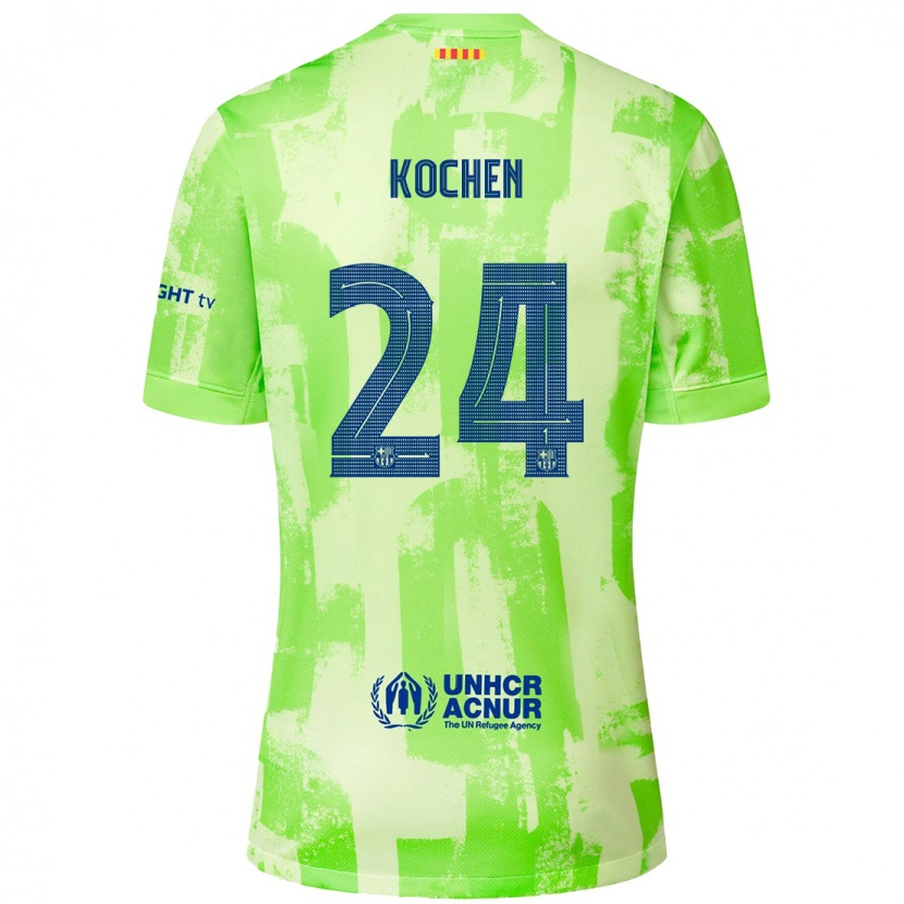 Danxen Enfant Maillot Diego Kochen #24 Citron Vert Troisieme 2024/25 T-Shirt