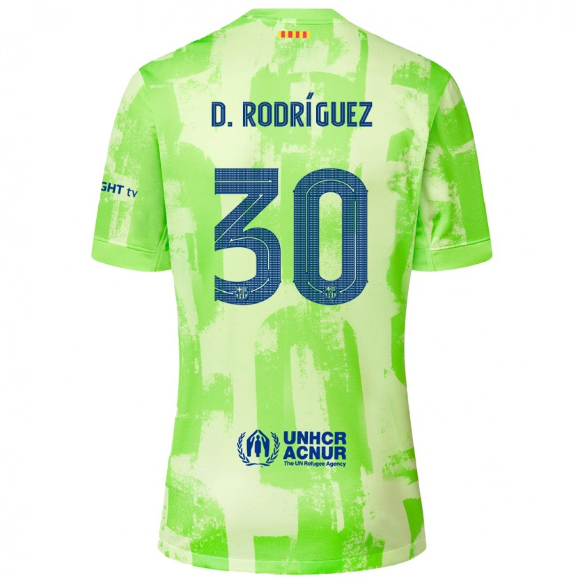 Danxen Enfant Maillot Dani Rodríguez #30 Citron Vert Troisieme 2024/25 T-Shirt