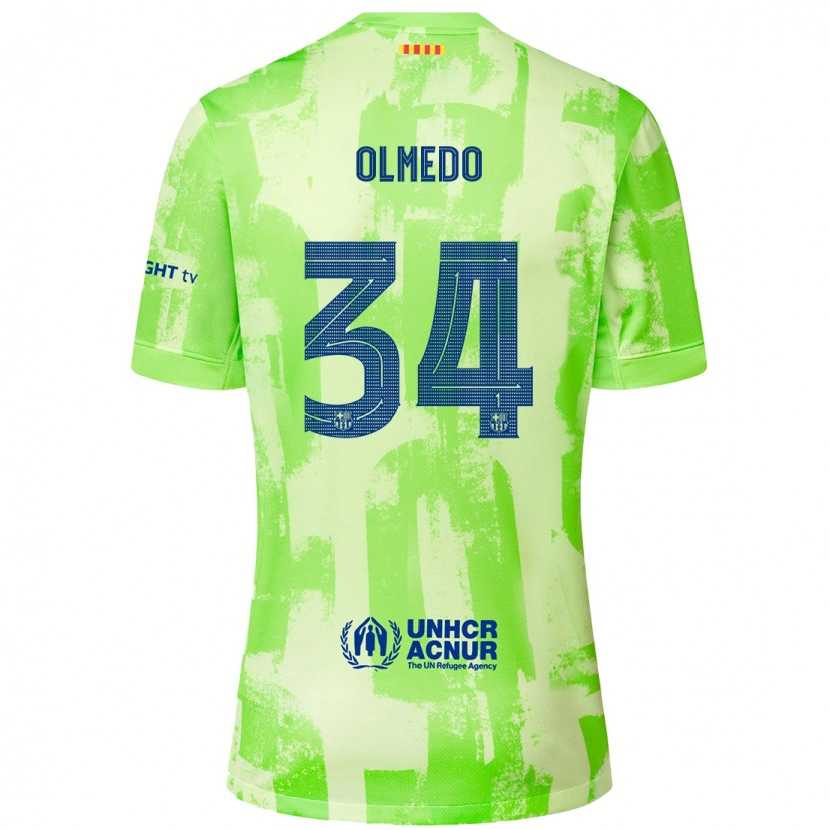 Danxen Enfant Maillot Alexis Olmedo #34 Citron Vert Troisieme 2024/25 T-Shirt