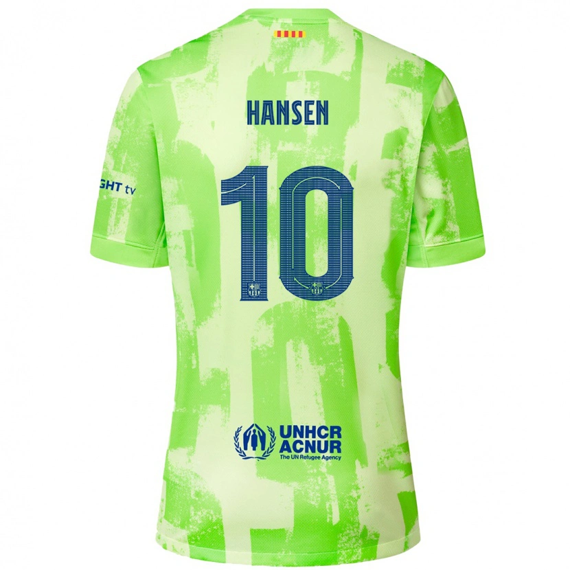 Danxen Enfant Maillot Caroline Graham Hansen #10 Citron Vert Troisieme 2024/25 T-Shirt