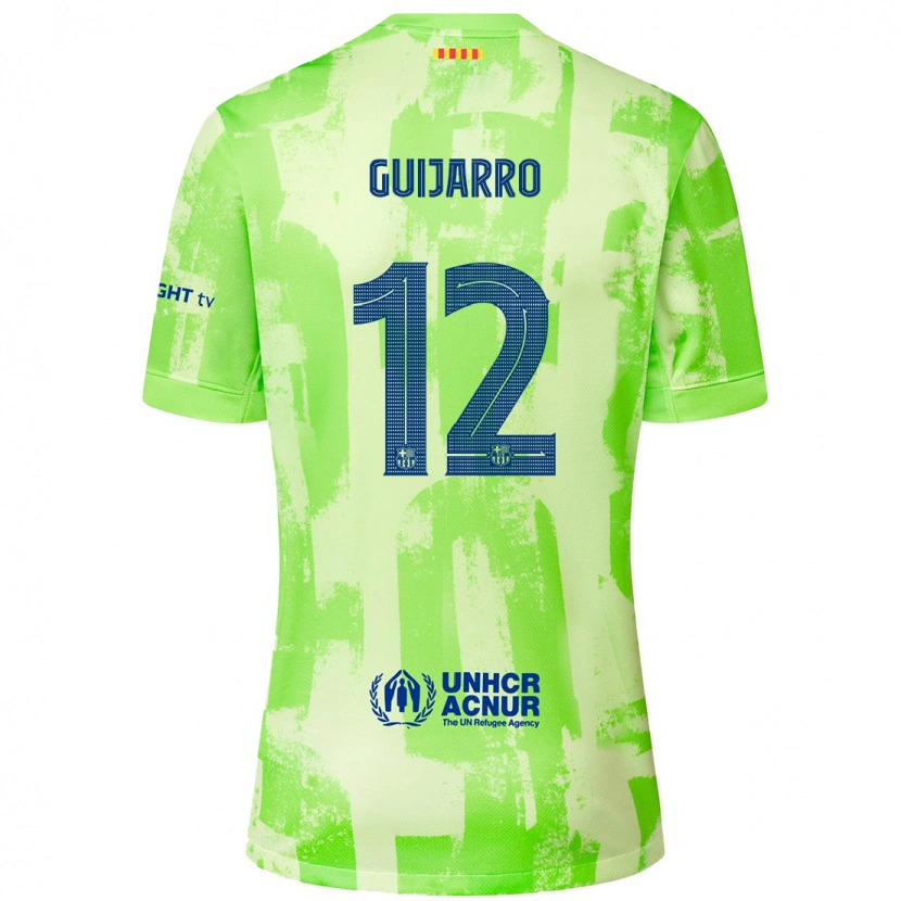 Danxen Enfant Maillot Patricia Guijarro #12 Citron Vert Troisieme 2024/25 T-Shirt