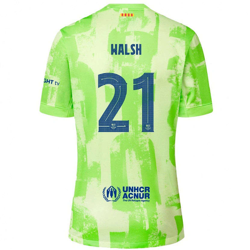 Danxen Enfant Maillot Keira Walsh #21 Citron Vert Troisieme 2024/25 T-Shirt